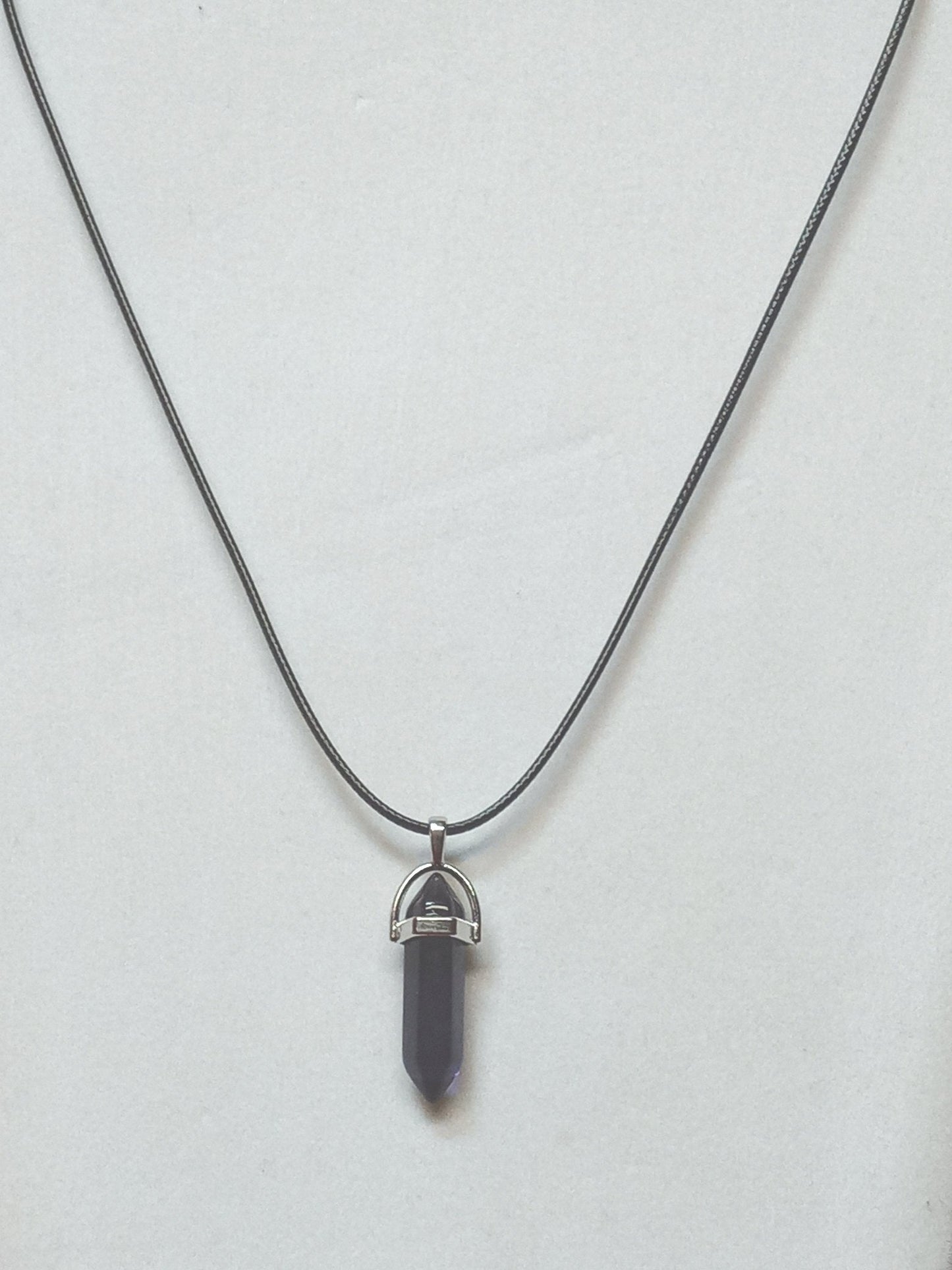Bullet Shape Healing Stones with Black Paracord Necklace - Lapis