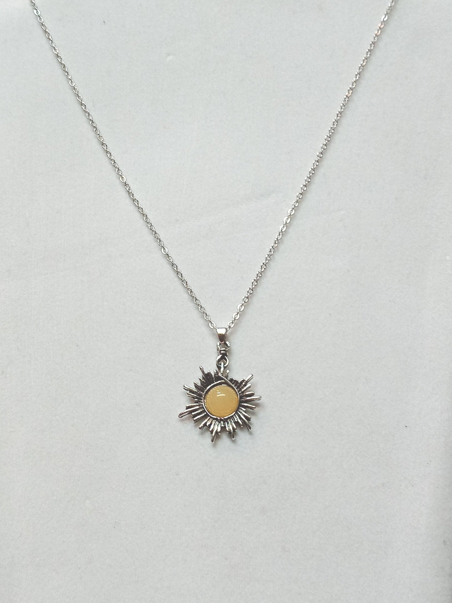 Vintage Moon on Silver Chain Necklace
