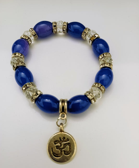 Om Blue Stone Bracelet