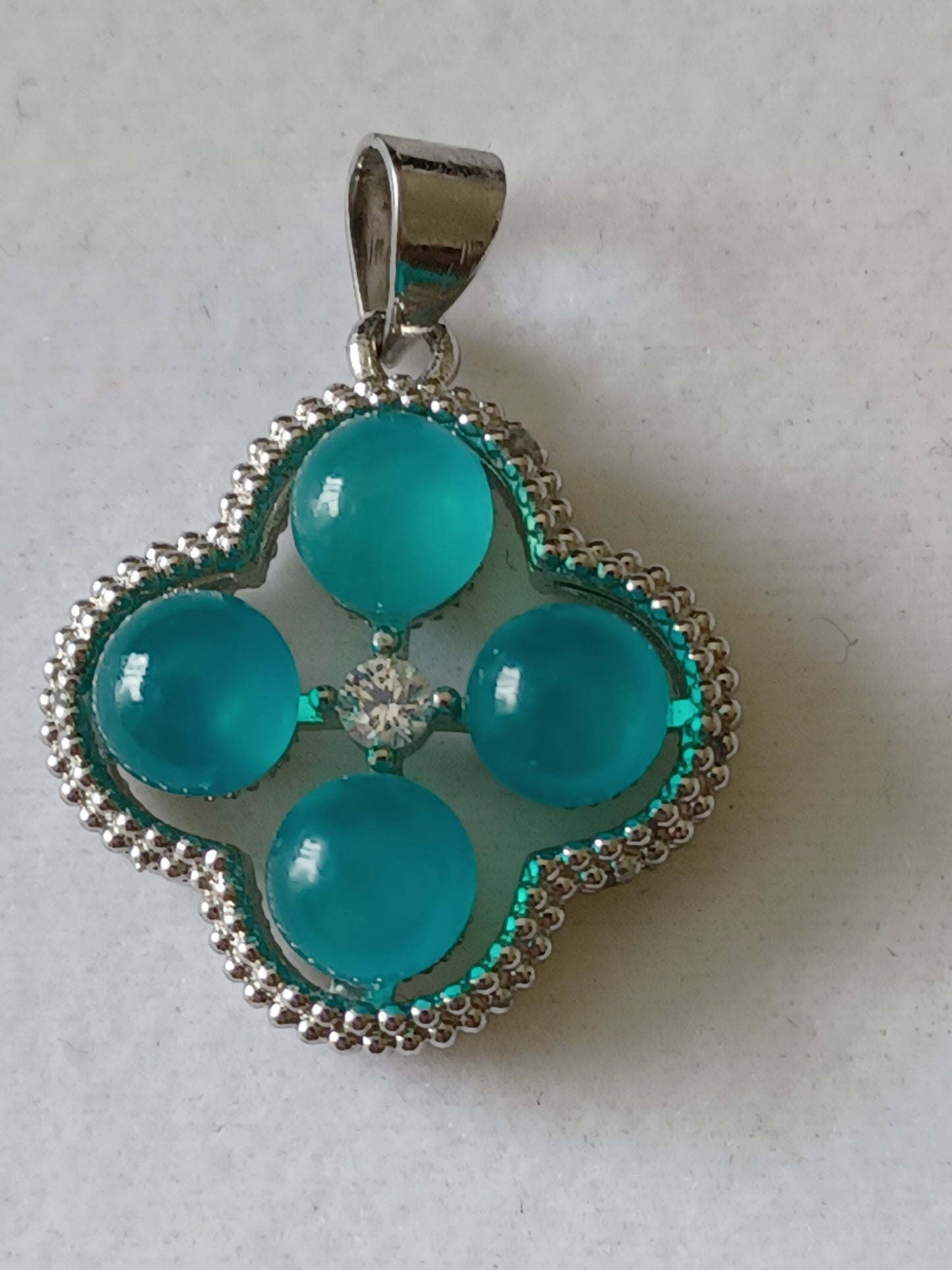 4 Stones + Rhinestone Pendant