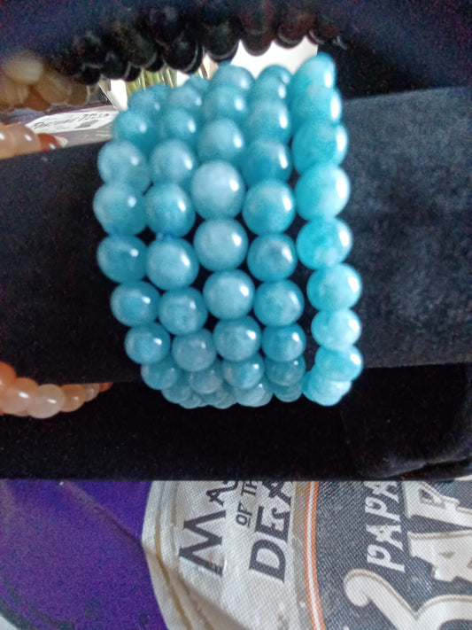 Aquamarine Natural Stone Stretch Bracelet