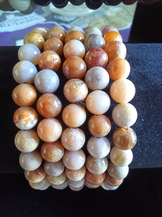 Snakeskin Agate Natural Stone Stretch Bracelet