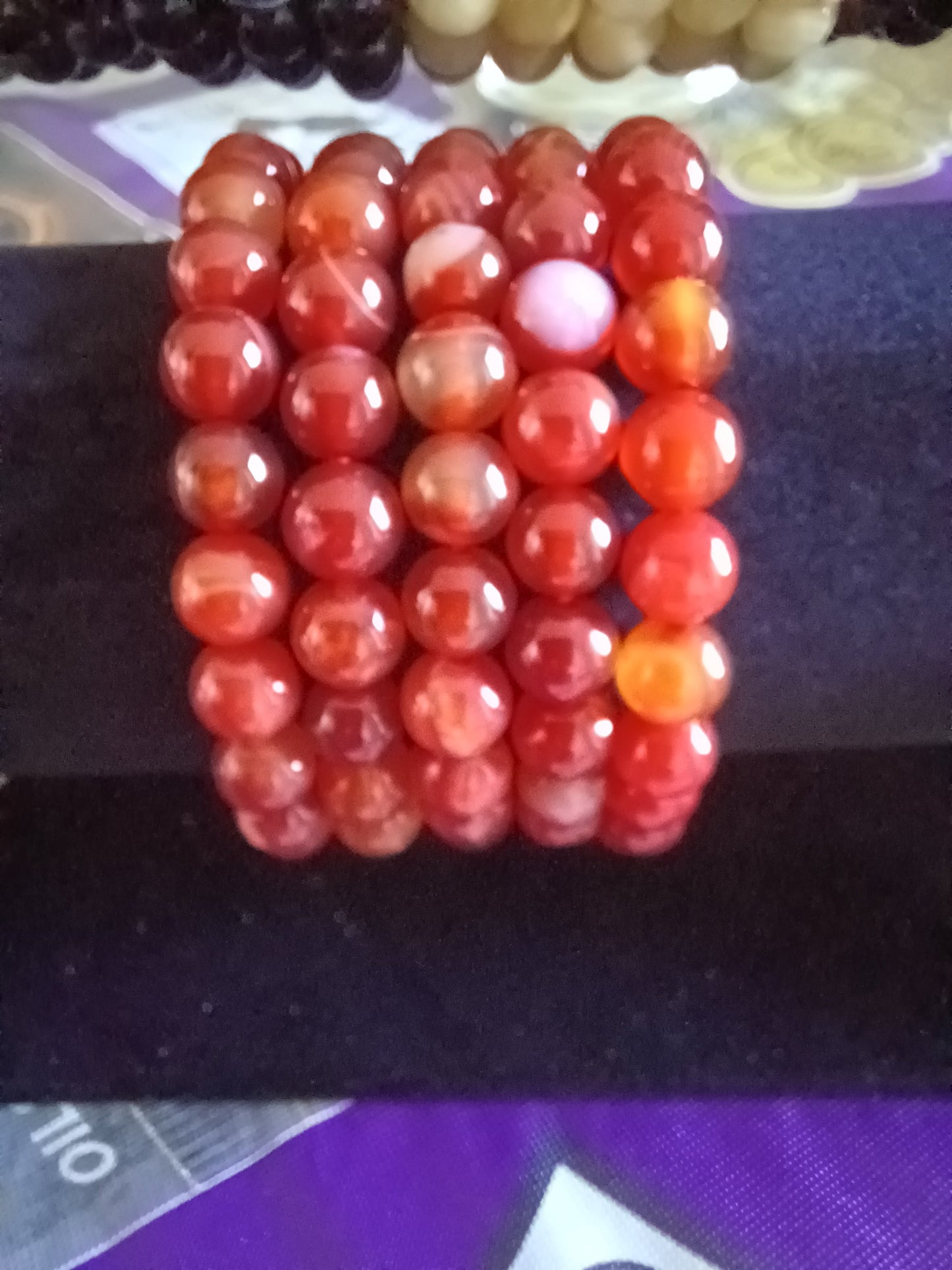 Carnelian Agate Natural Stone Stretch Bracelet