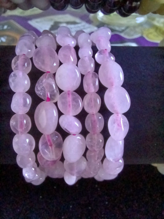 Rose Quartz Natural Stone Stretch Bracelet