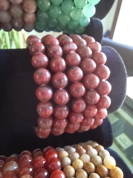 Red Jasper Natural Stone Stretch Bracelet