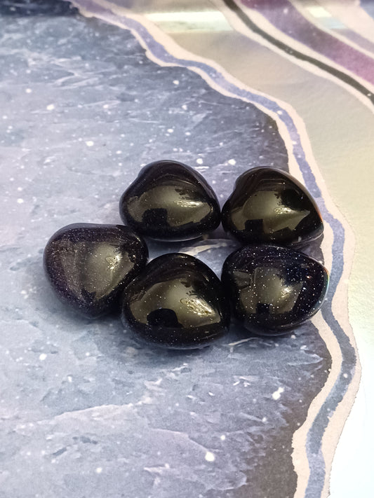 Blue Goldstone Heart - Small