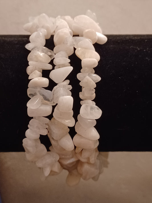 Milky Quartz Natural Stone Stretch Bracelet