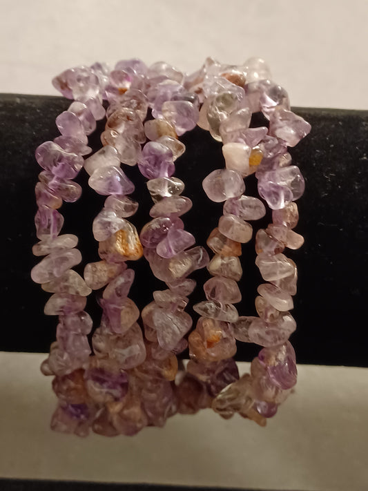 Super Seven Amethyst Natural Stone Stretch Bracelet