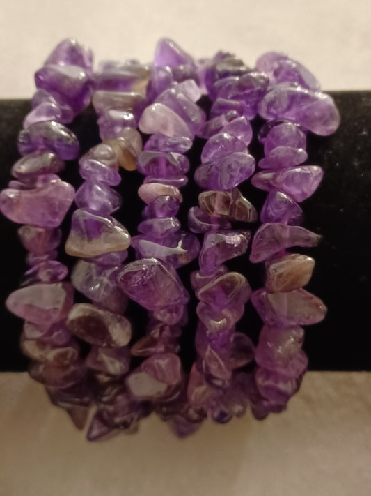 Amethyst Natural Stone Stretch Bracelet