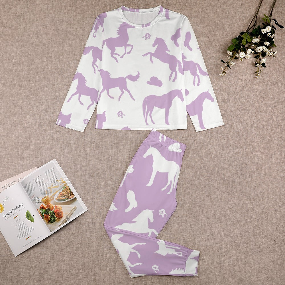Lt Purple Horses Girl's Pajama Set