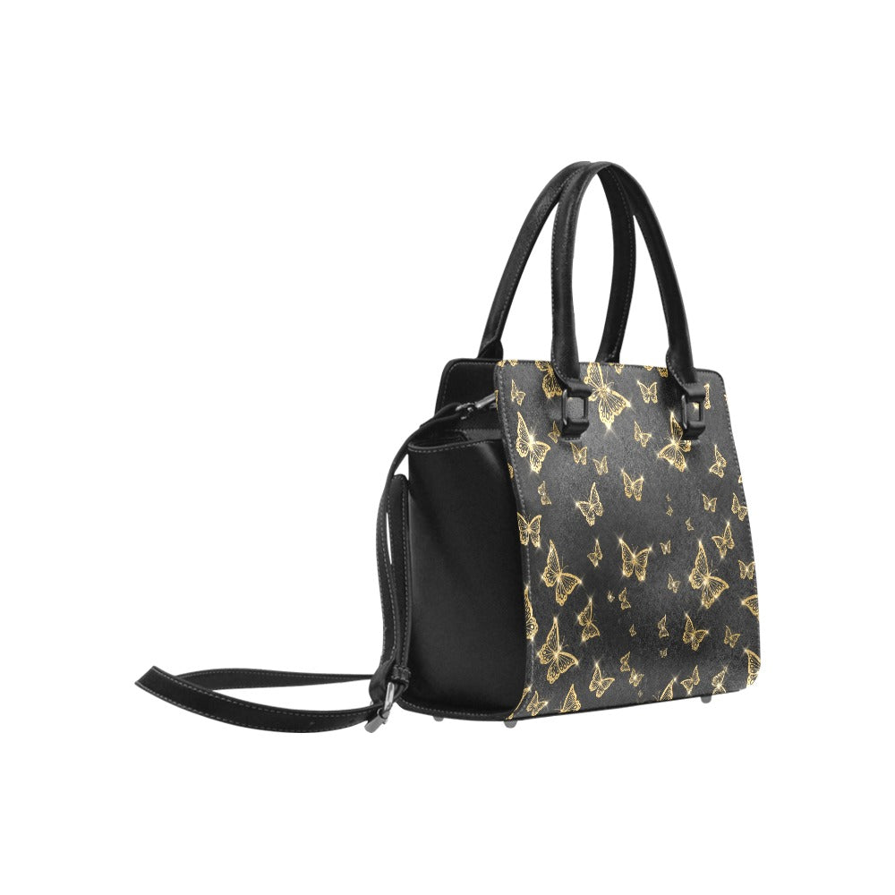 Gold Butterfly Classic Shoulder Handbag