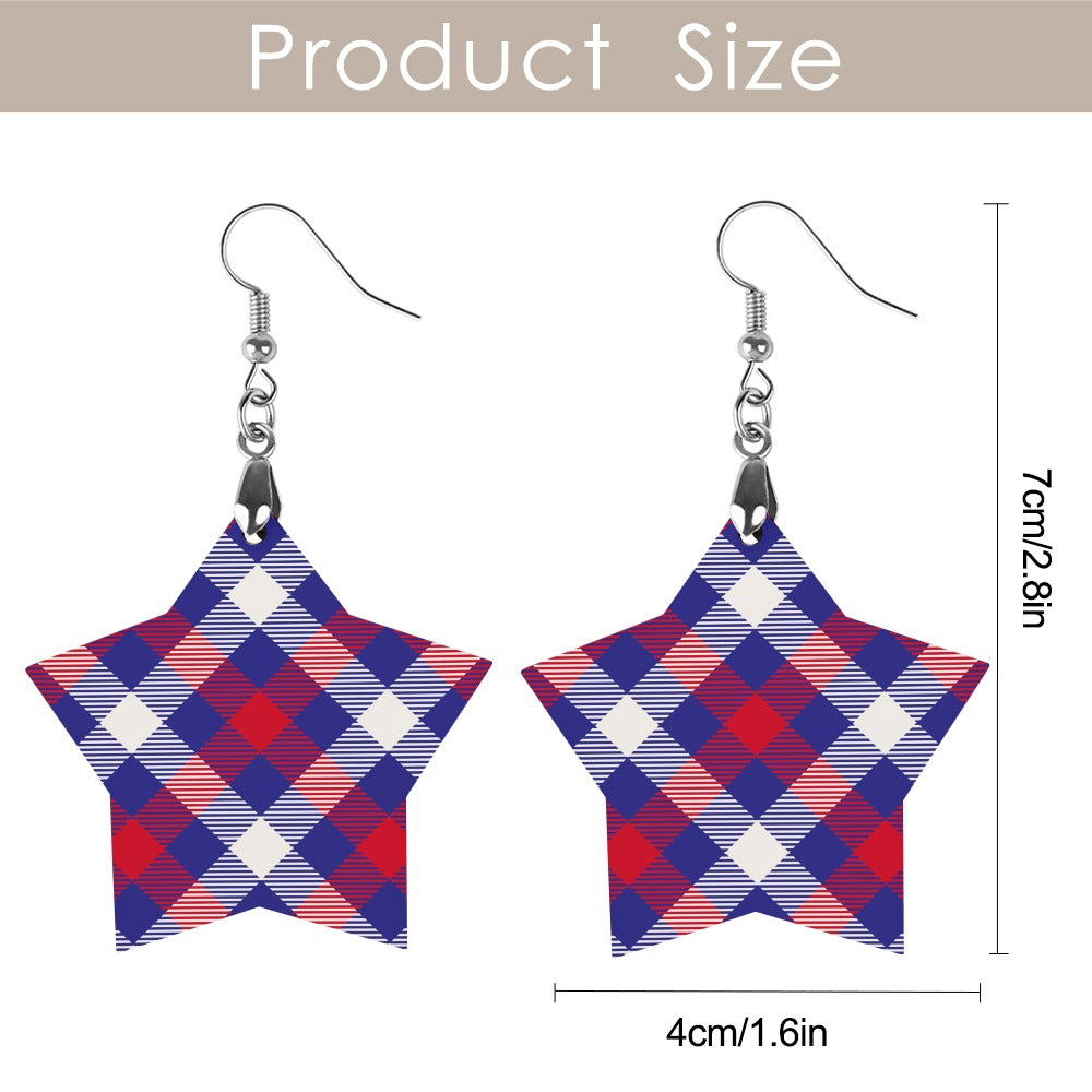 Wooden Plaid Earrings