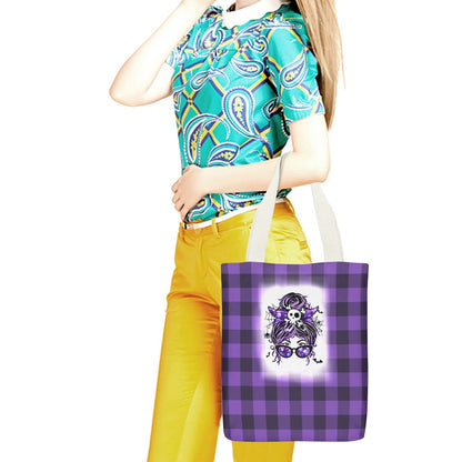 Witch Mom Canvas Tote Bag Inside pocket(double-sided design)