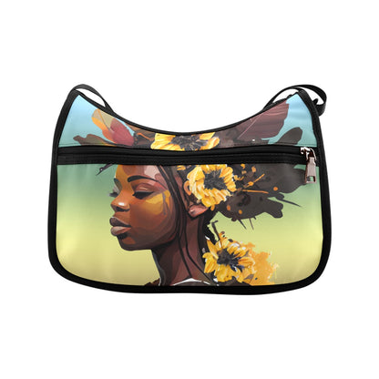Floral African American Beauty Shoulder Bag