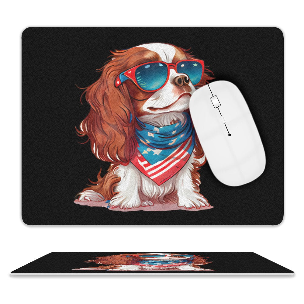 Cavalier King Charles Spaniel Leather Mouse Pad