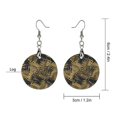 Wooden Glam Gold Leaves Earrings