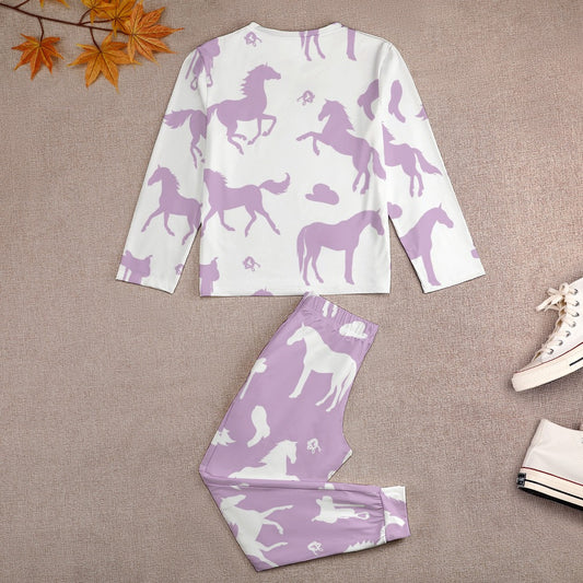 Lt Purple Horses Girl's Pajama Set