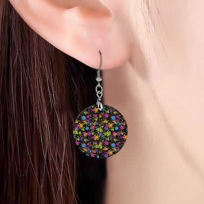 Wooden Paint Splotch Earrings