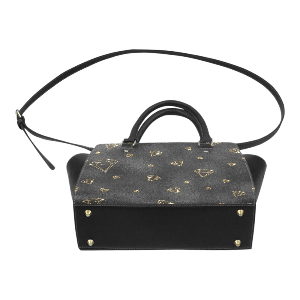 Gold Diamond Classic Shoulder Handbag