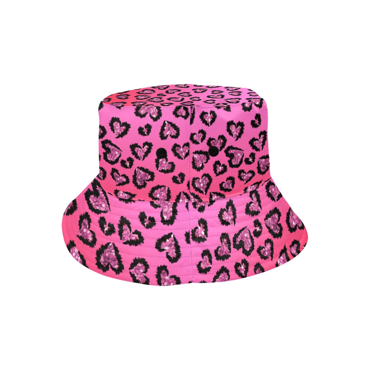Pink Leopard Hearts Summer Bucket Hat