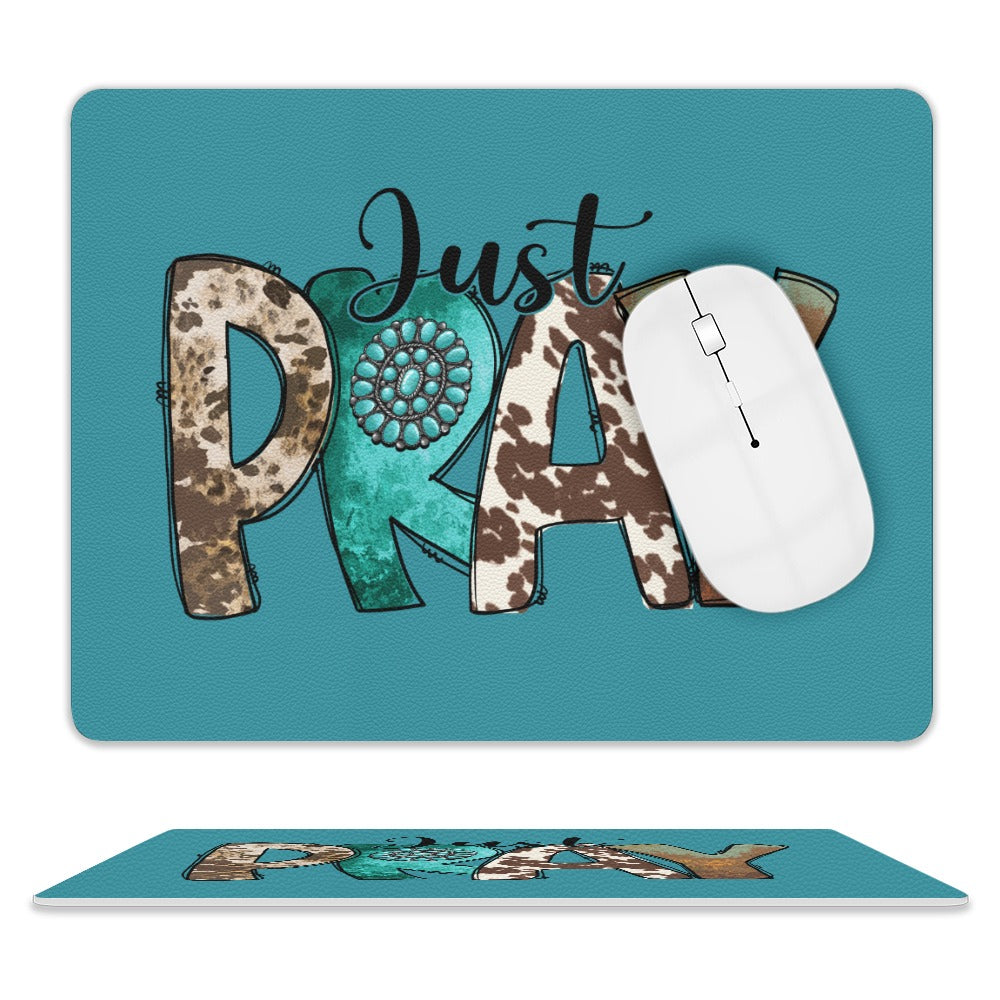 Just Pray Leather Mouse Pad