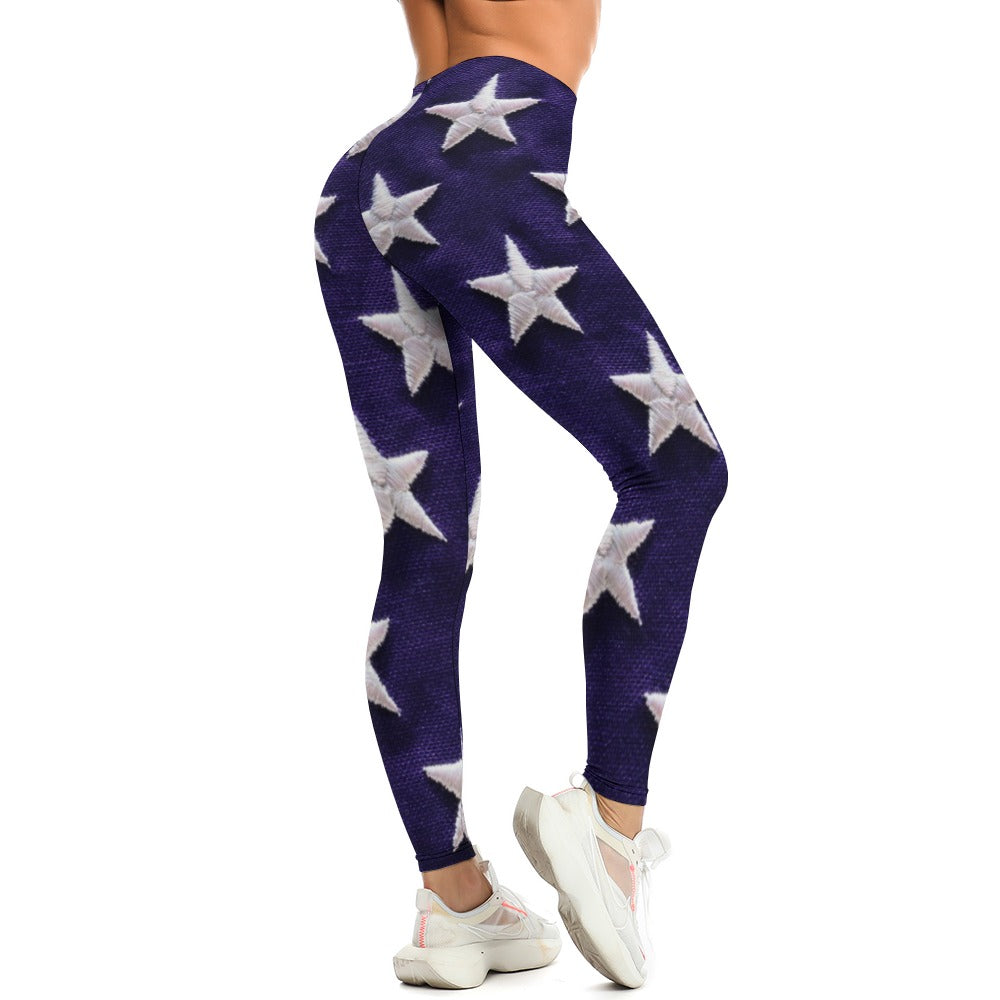 Flag Stars Soft Ladies Tight Yoga Pants