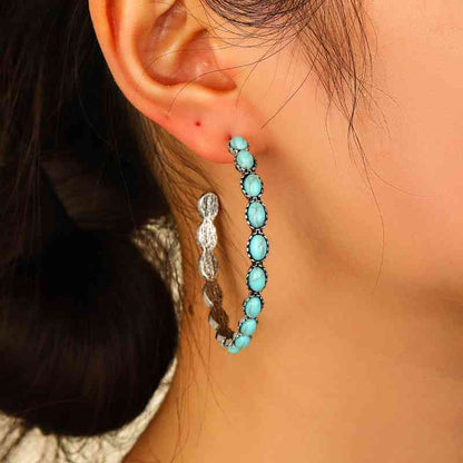 Turquoise C-Hoop Earrings
