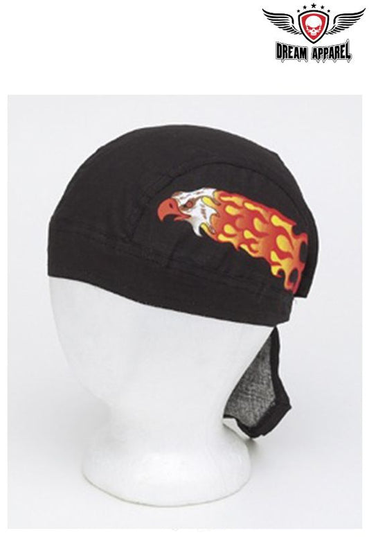 Cotton Skull Cap w/ Eagle in Flames Design 12pcs/pack