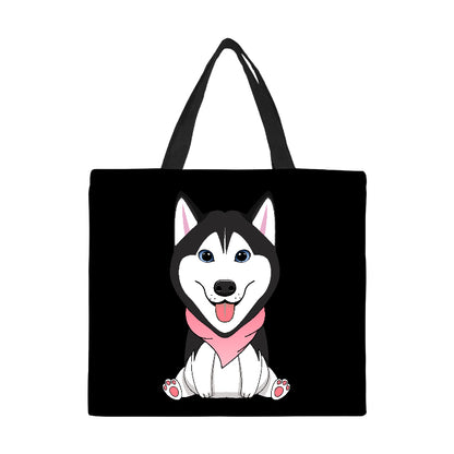 Wolf Canvas Tote Bag Large