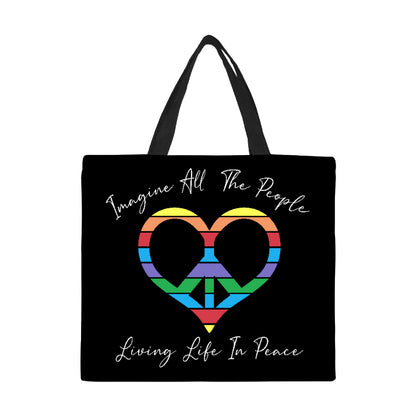 Living Life In Peace Canvas Tote Bag Large