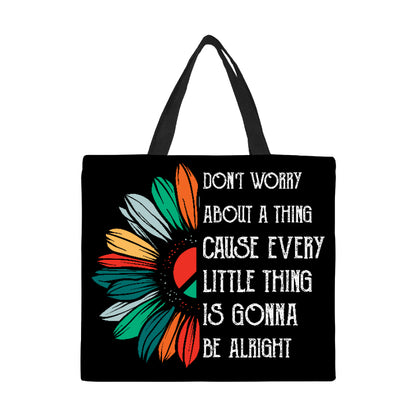 Don't Worry Canvas Tote Bag/Large