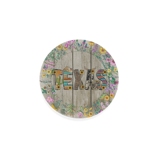 Floral Texas Round Coaster
