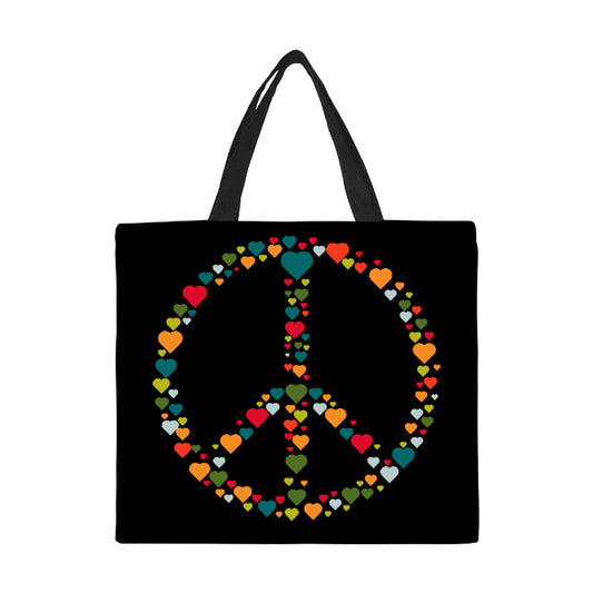 Peace of Hearts Canvas Tote Bag Large