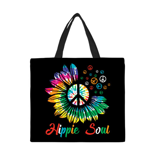 Hippie Soul Sunflower Canvas Tote Bag Large