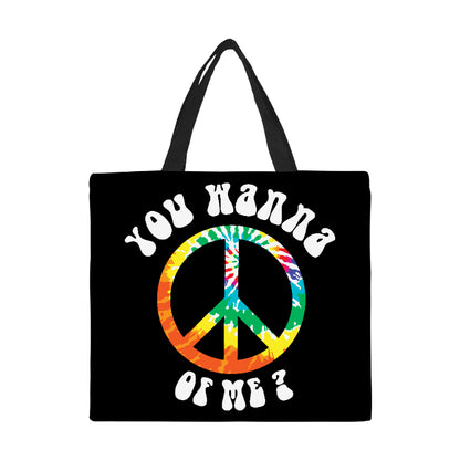 You Wanna Peace Of Me Canvas Tote Bag Large