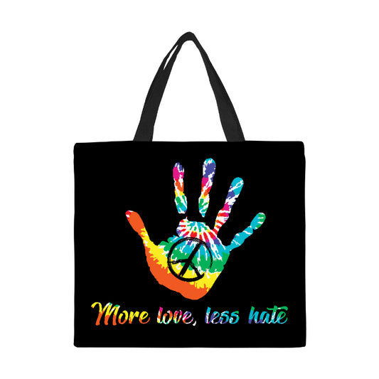 More Love Less Hate Canvas Tote Bag/Large