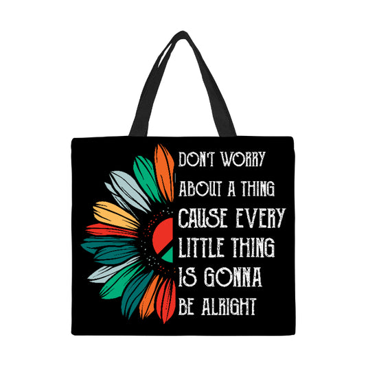 Don't Worry Canvas Tote Bag/Large