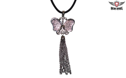 Black & Silver Butterfly Necklace