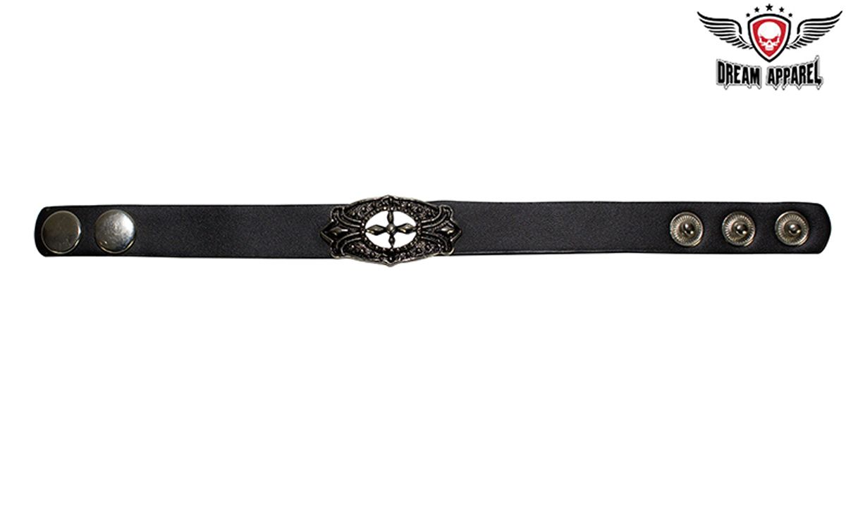 Black Wristband with Cross