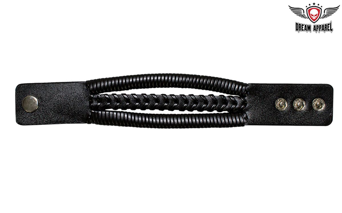 Leather Wristband with Braids