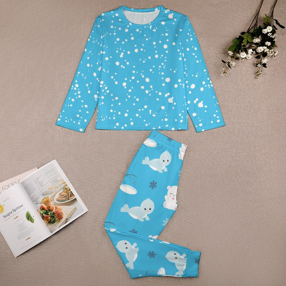 Cute Blue Girl's Pajama Set