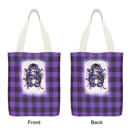 Witch Mom Canvas Tote Bag Inside pocket(double-sided design)