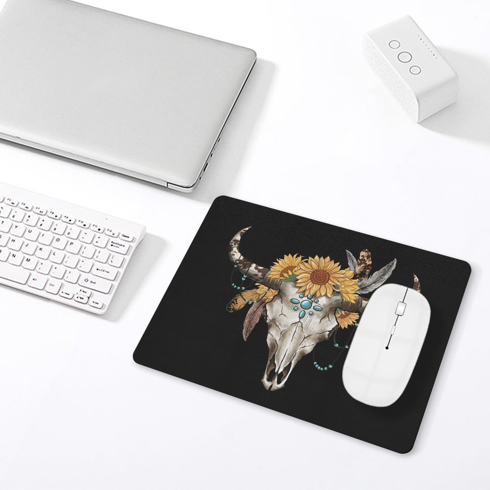 Western Skull Leather Mouse Pad