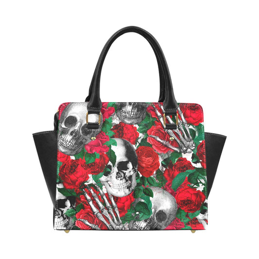 Skulls and Roses Classic Shoulder Handbag