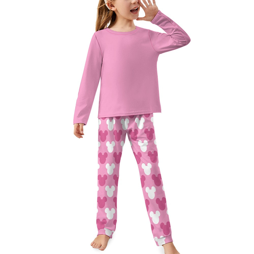 Lt Pink Mousy Girl's Pajama Set