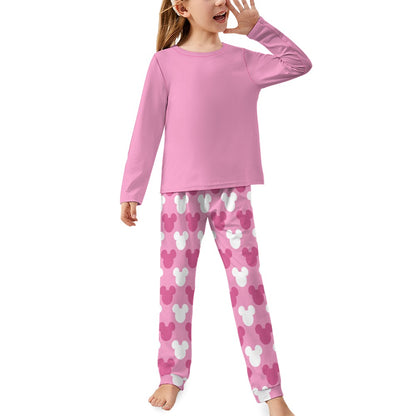 Lt Pink Mousy Girl's Pajama Set