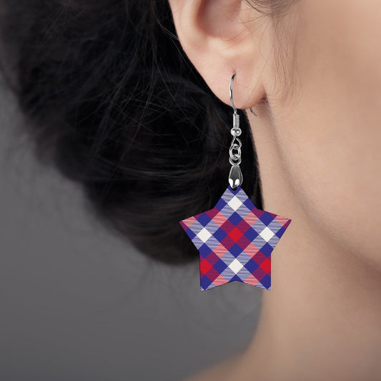 Wooden Plaid Earrings