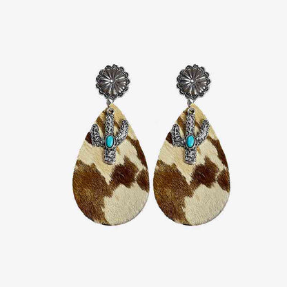 Turquoise Cactus Dangle Earrings