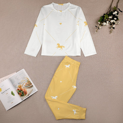 Yellow Horses Girl's Pajama Set