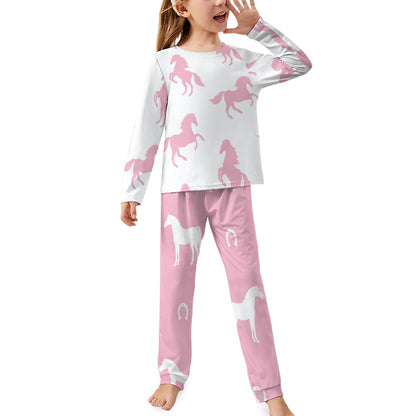 Lt Pink Horses Girl's Pajama Set